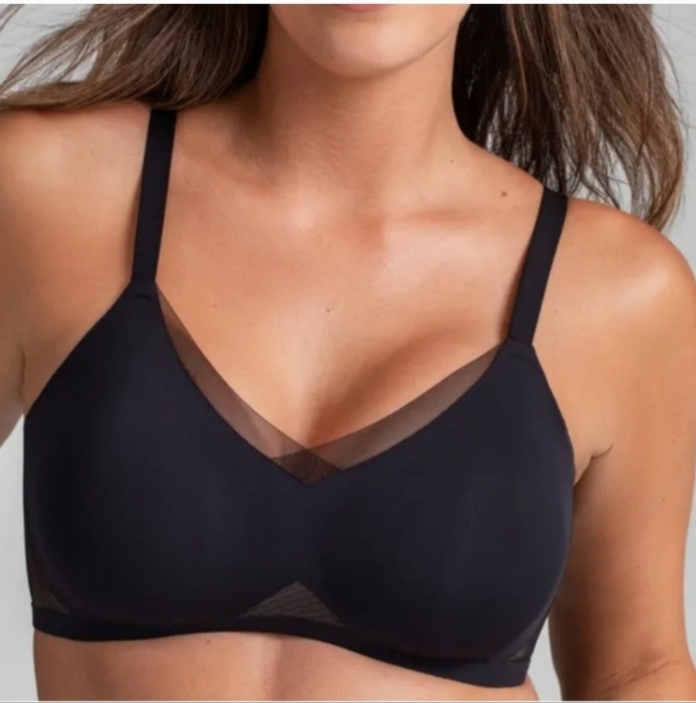 Honeylove Crossover Wireless Bra Black Size 1X XL NEW